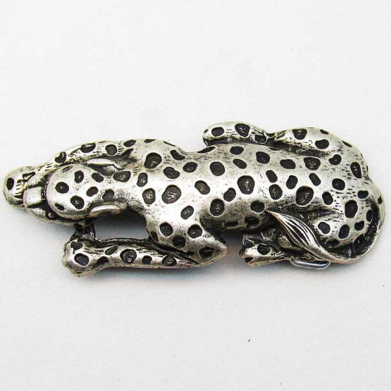 Buckle "Leopard" Altsilber