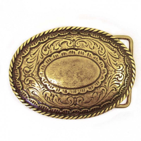 Buckle "Ornament Oval" Altmessing
