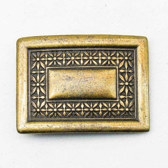 Buckle "Rechteckblüten" Altmessing