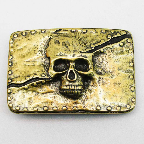 Buckle "Skull" Altmessing