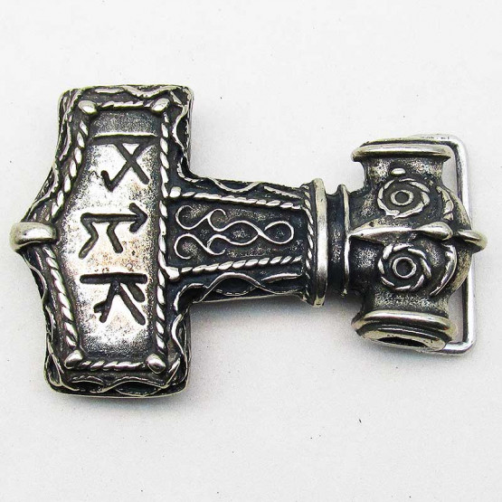 Buckle "Thorshammer" Altsilber