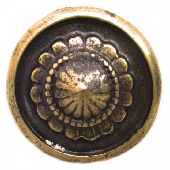 Zierniete "Rundschild" Altmessing