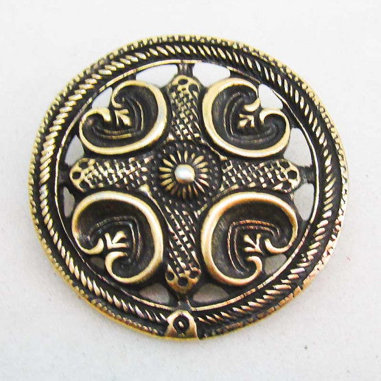 Zierniete "Triskel Floral durchbrochen" Altmessing