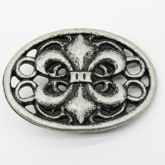 Zierniete "Wappen Fleur de Lis" Altsilber