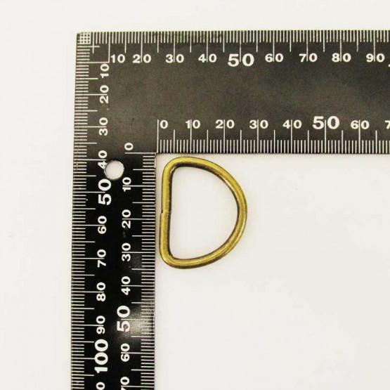 D - Ring, verschweisst, Altmessing, 26 mm