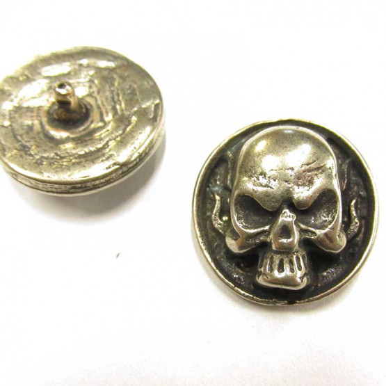 Zierniete "Skull 2" Altnickel