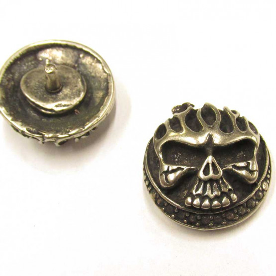 Zierniete "Skull 3" Altnickel