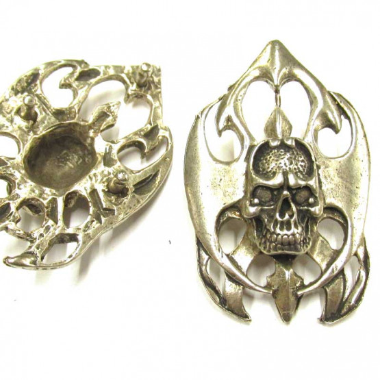 Zierniete "Skull 9" Altnickel