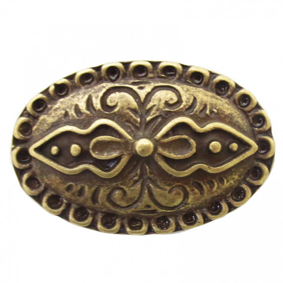 Zierniete "Oval Ornament" Altmessing