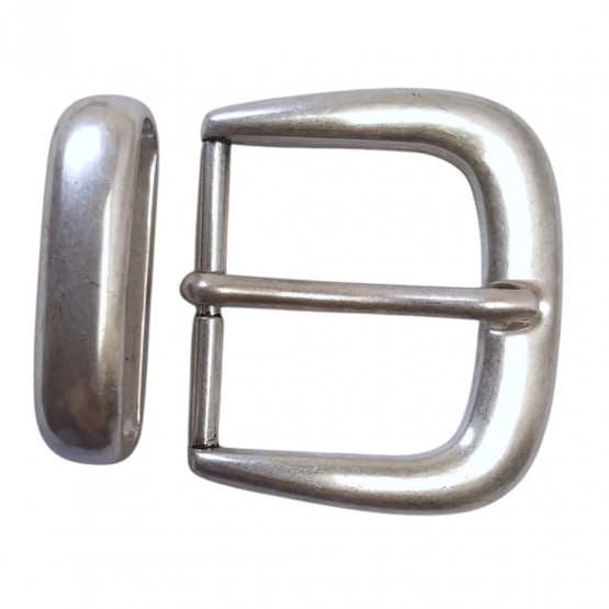 Schnalle mit Schlaufe Altsilber