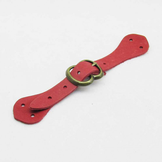 Schnallensatz 17/160 "HoMi" Rot | Messing