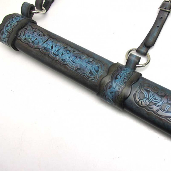 Schwertscheide Oseberg Langschwert Türkis-Schwarz 