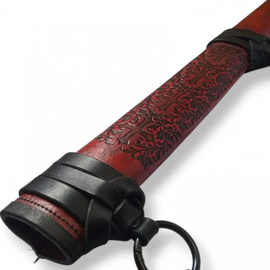 Schwertscheide rot/schwarz mit Muster "Ranken" 