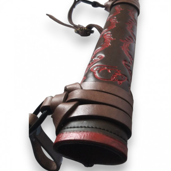 Schwertscheide braun/rot mit Muster "Ranken 2" 